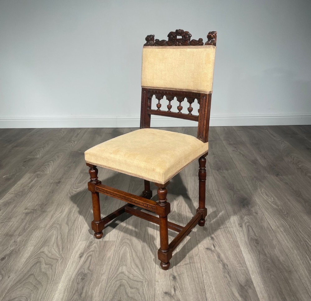 Antique Set Of 4 Carved Victorian Dining Chairs In Walnut View II