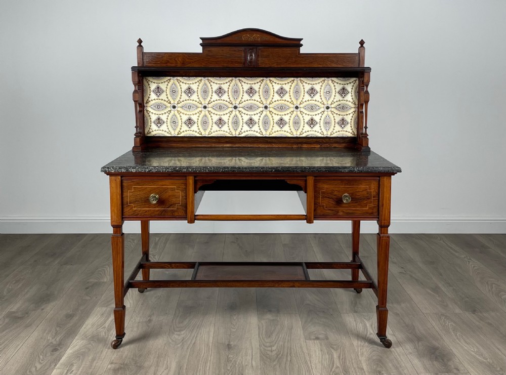 Antique 19th Century Marble Top Washstand In Rosewood