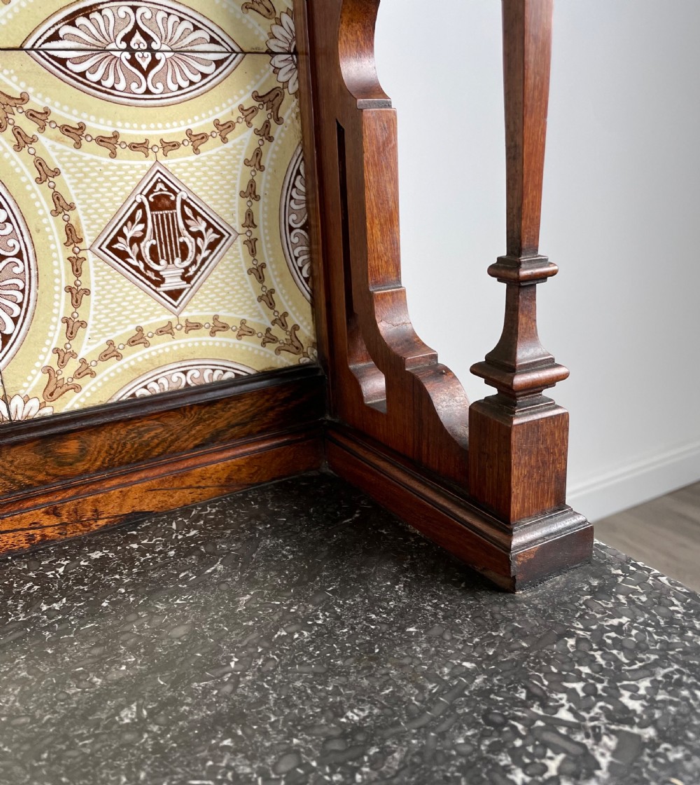 Antique 19th Century Marble Top Washstand In Rosewood View V