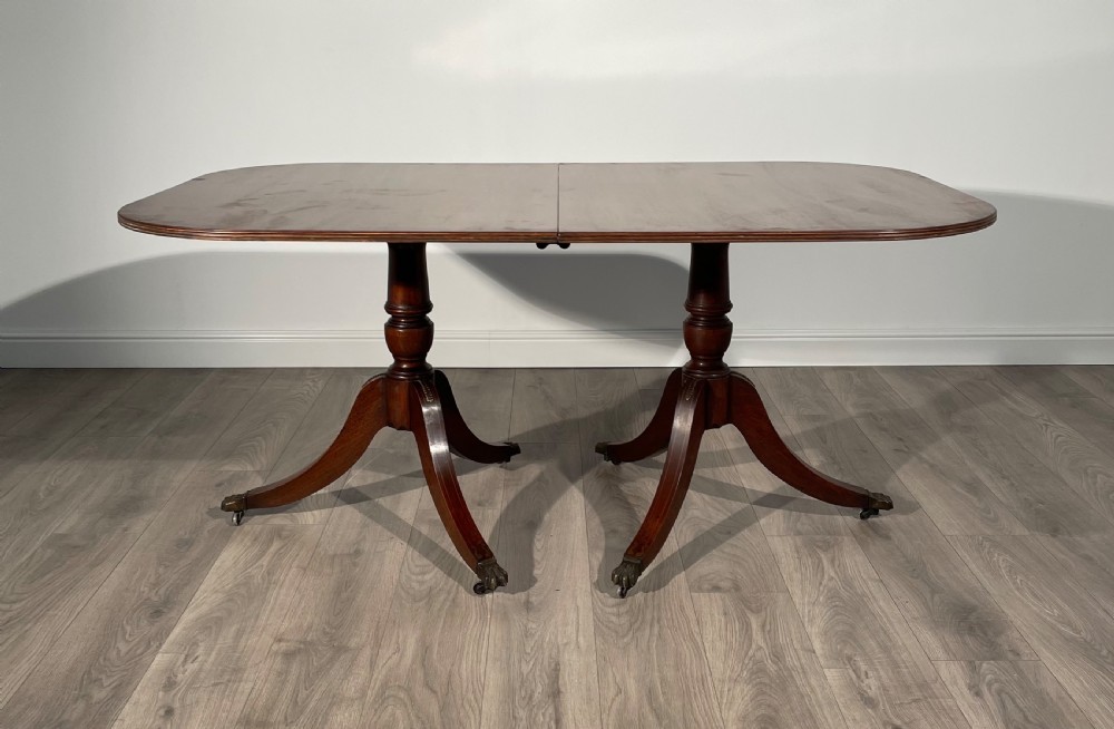 20th Century Brass Inlaid Dining Table In Mahogany View V