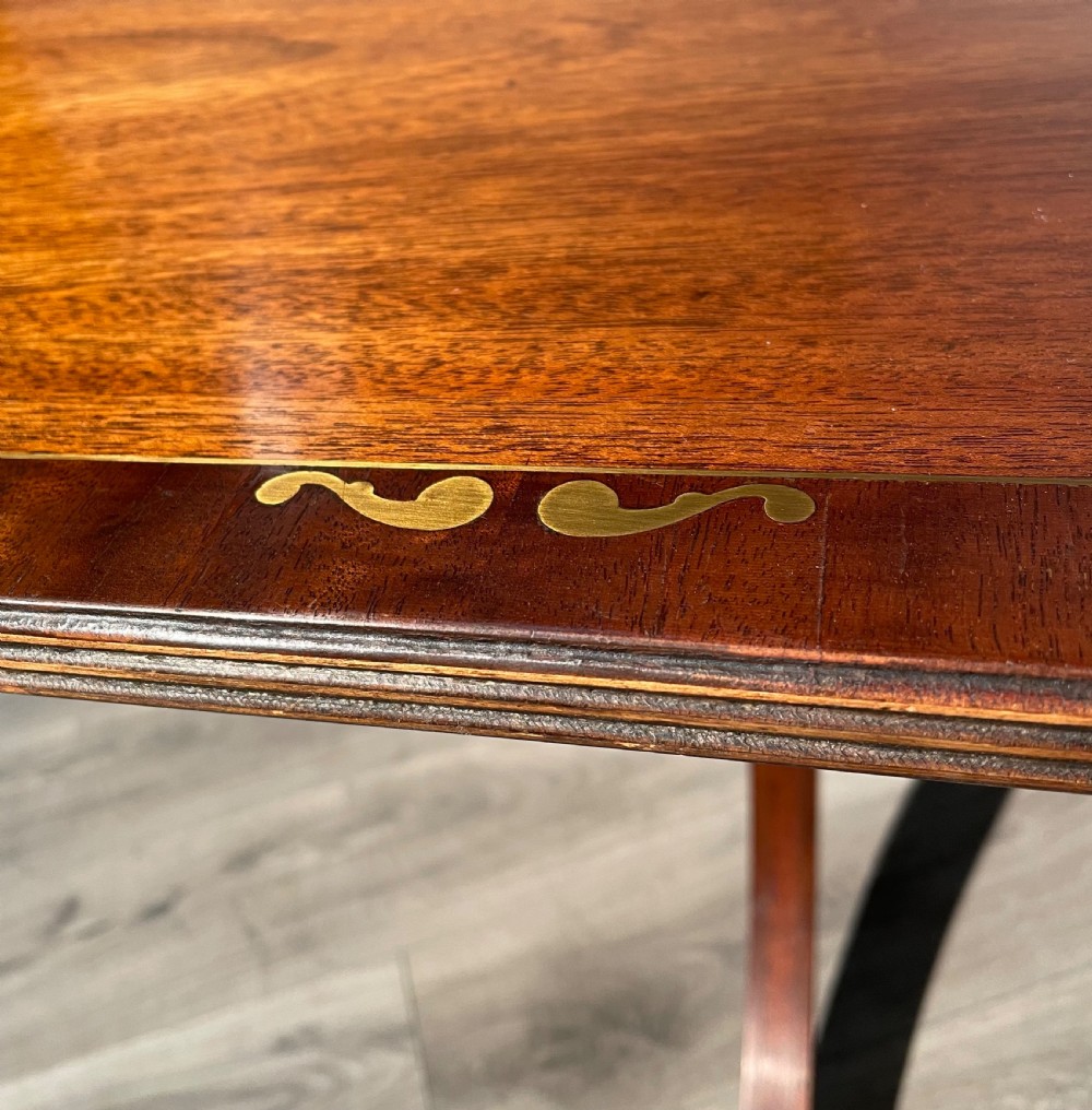 20th Century Brass Inlaid Dining Table In Mahogany View IX