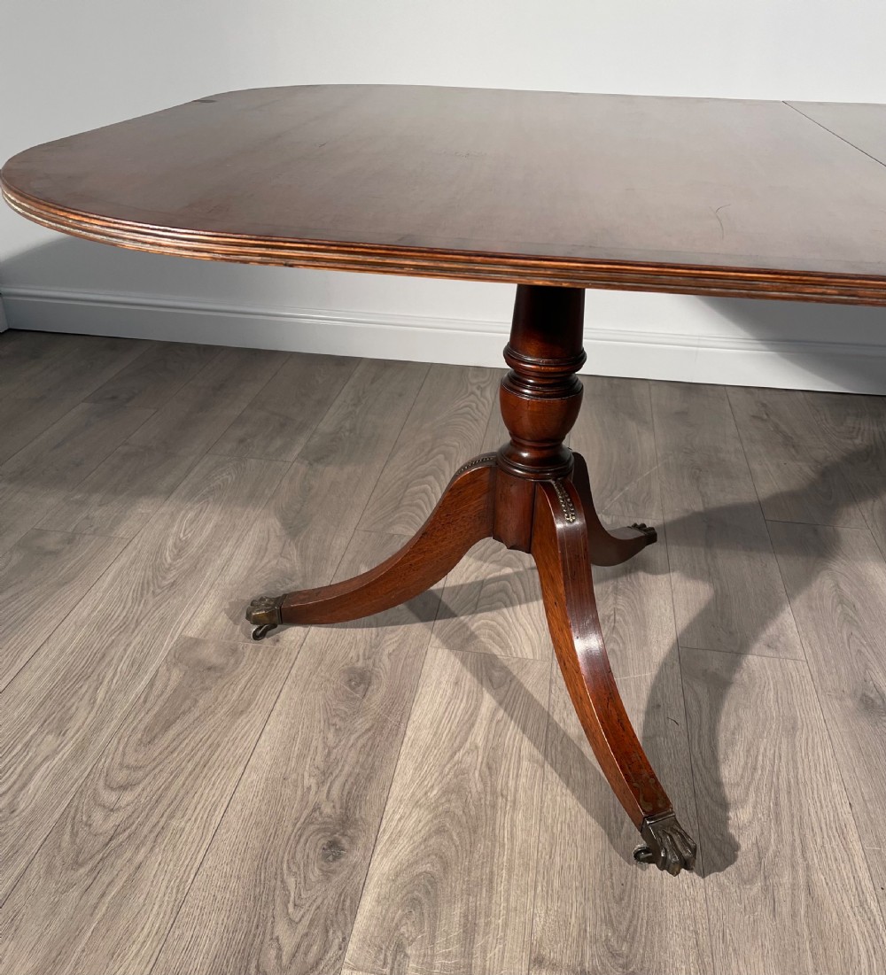 20th Century Brass Inlaid Dining Table In Mahogany View XI