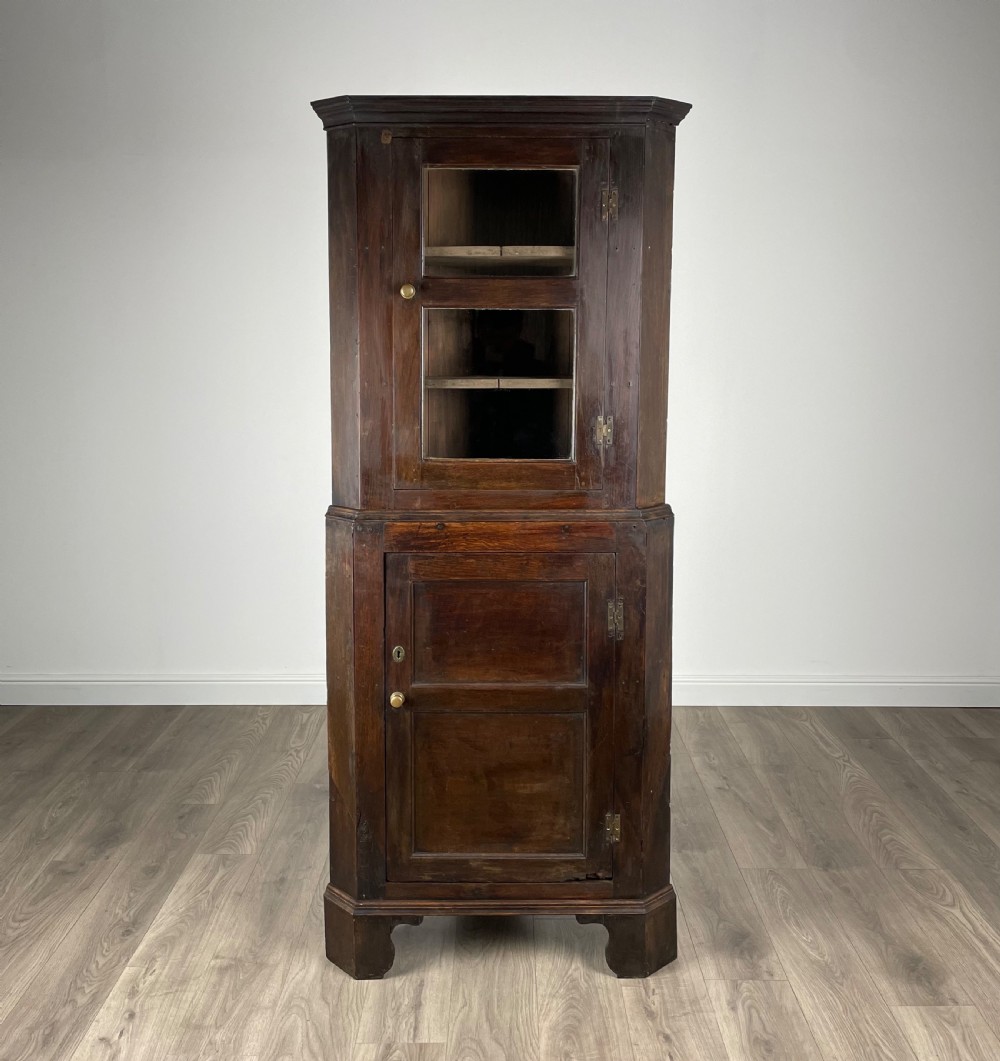 Antique 18th Century Corner Cupboard In Oak View II