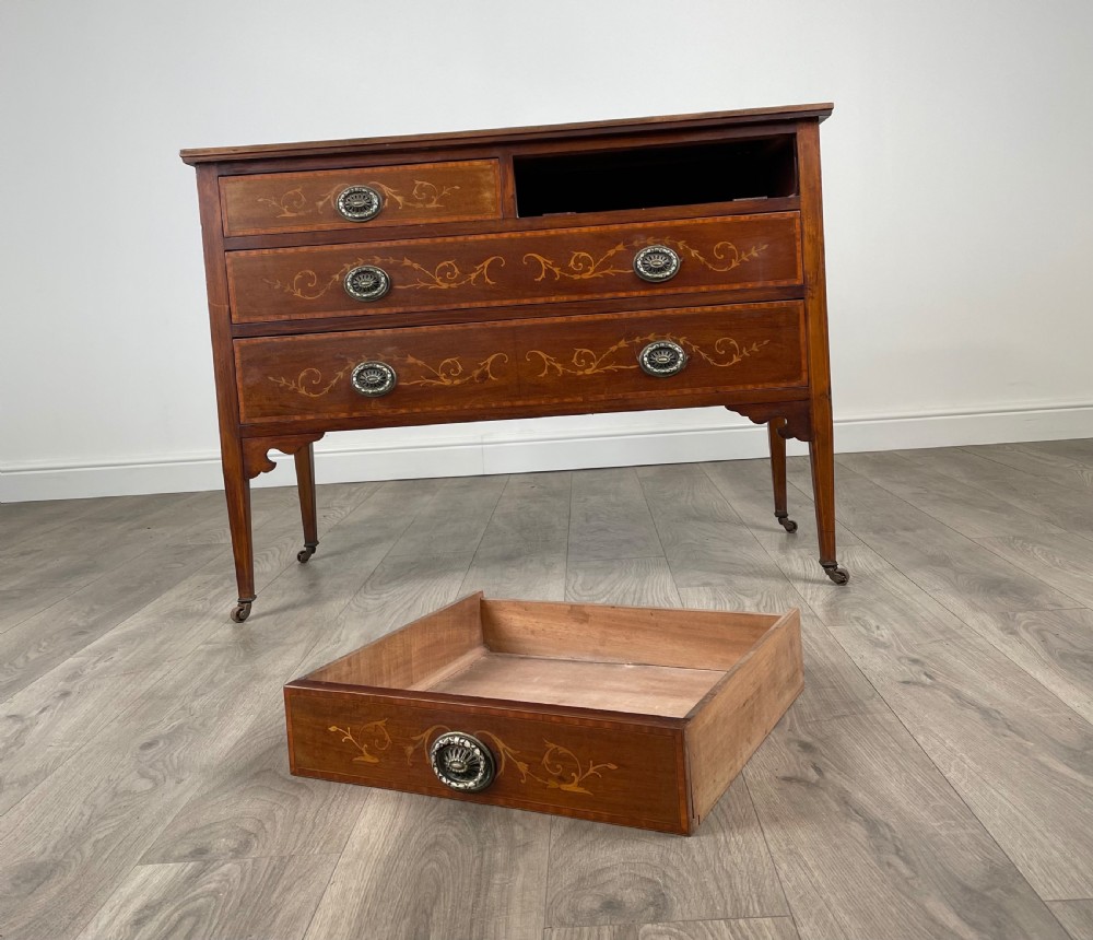 Antique 19th Century Inlaid Chest Of Drawers In Mahogany View III