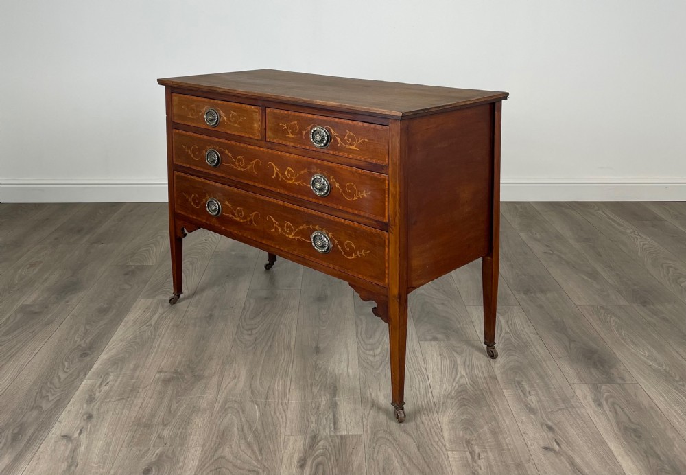 Antique 19th Century Inlaid Chest Of Drawers In Mahogany View V