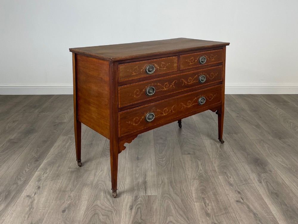 Antique 19th Century Inlaid Chest Of Drawers In Mahogany View VII