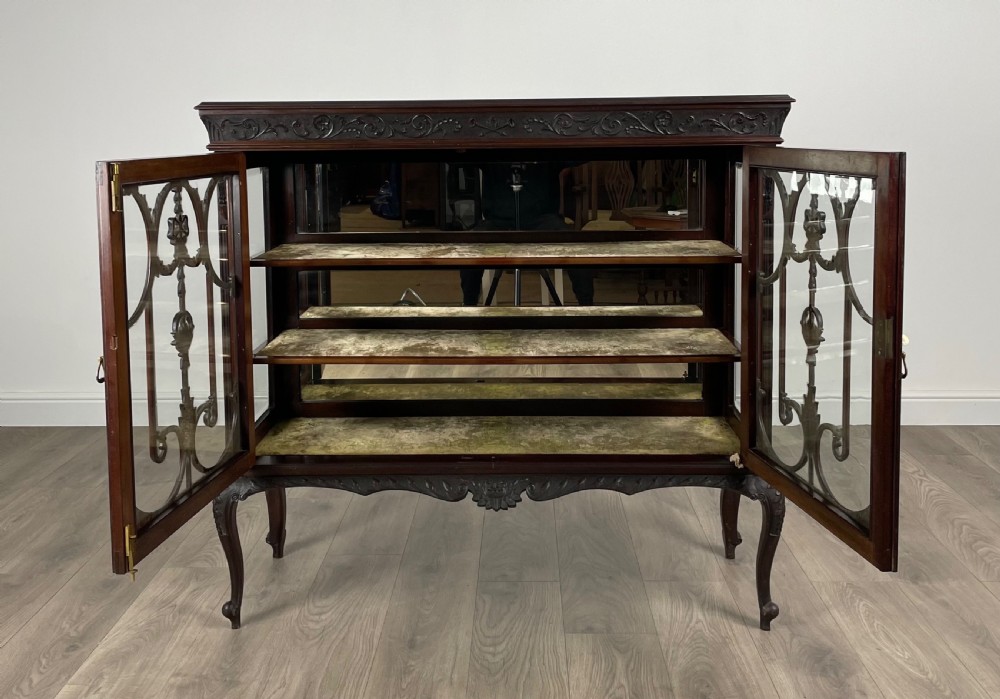 Antique 19th Century Display Cabinet In Mahogany View IX