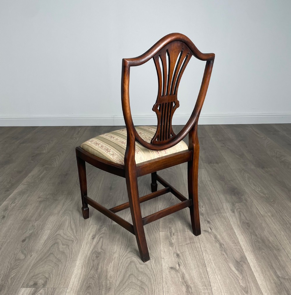 Antique Set Of 6 Edwardian Shield Back Dining Chairs In Mahogany View VIII