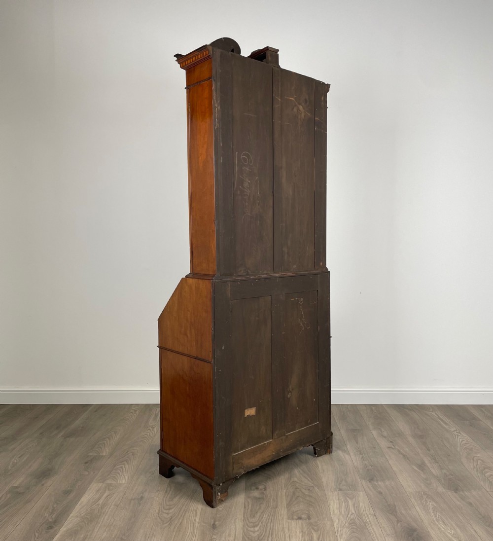 Antique 19th Century Inlaid Bureau Bookcase In Mahogany View XIII