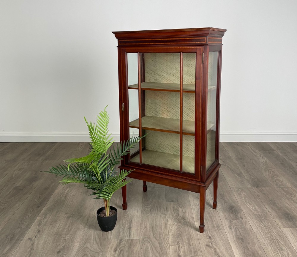 Antique Edwardian Glazed Display Cabinet In Mahogany