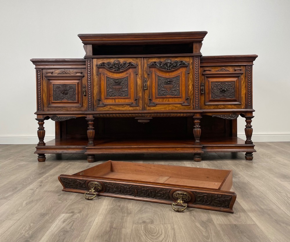 Antique 19th Century Sideboard In Olive Wood View V