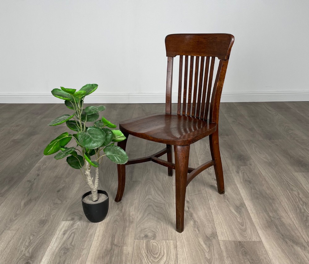 Antique Edwardian Desk Chair / Office Chair In Oak