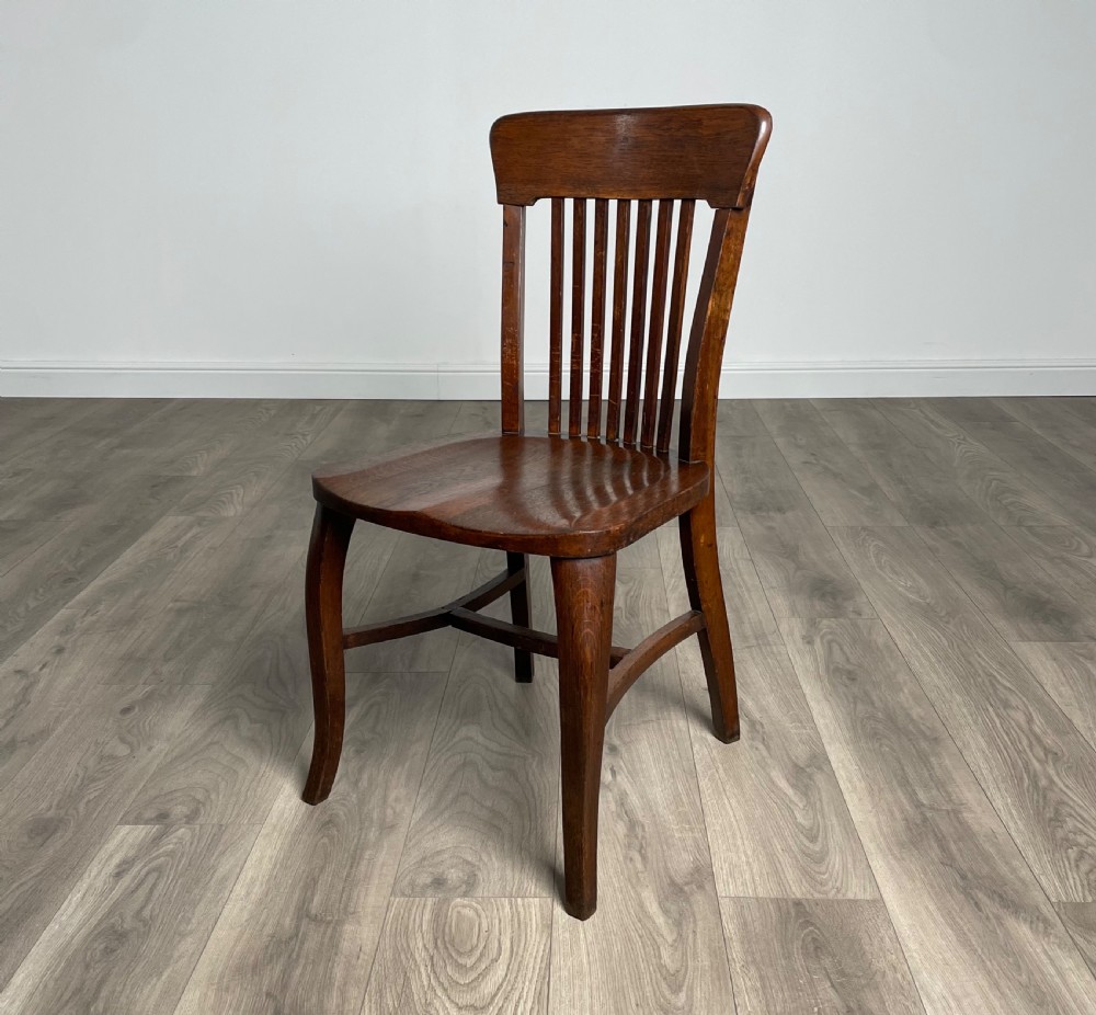 Antique Edwardian Desk Chair / Office Chair In Oak View II