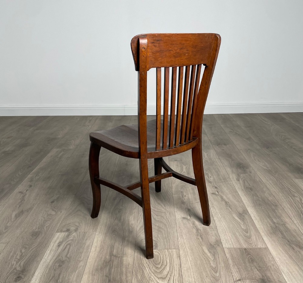 Antique Edwardian Desk Chair / Office Chair In Oak View VII