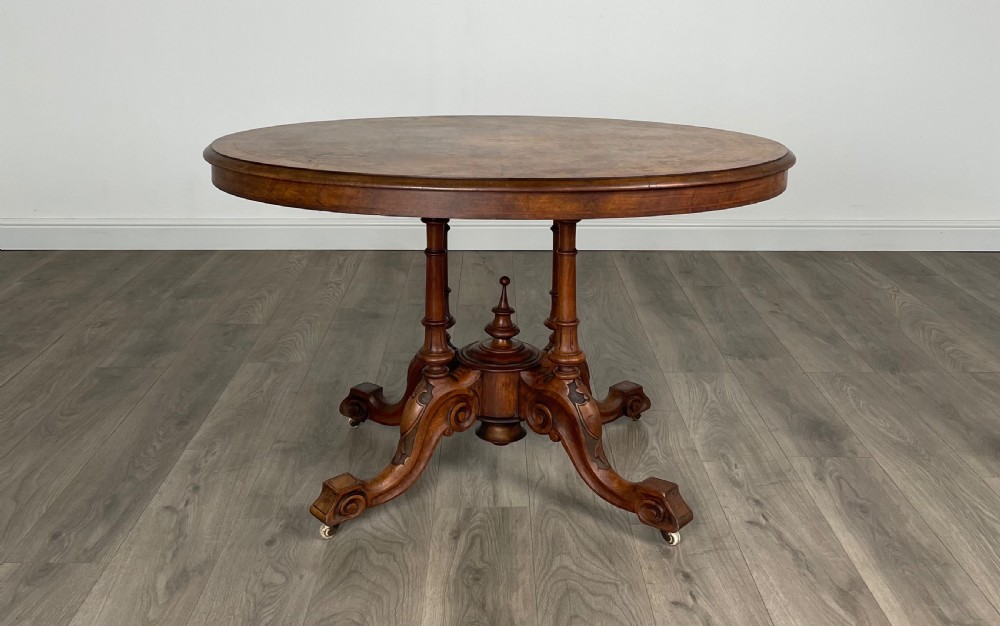 Antique 19th Century Inlaid Walnut Centre Table