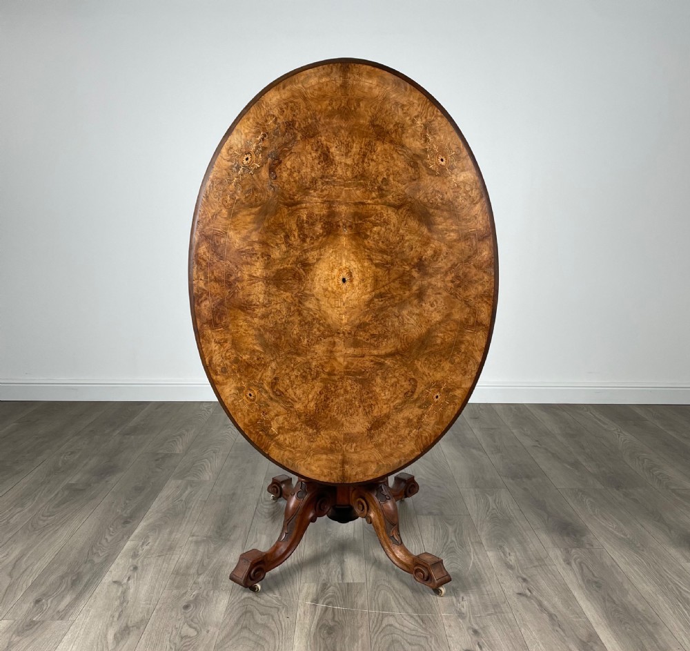 Antique 19th Century Inlaid Walnut Centre Table View II