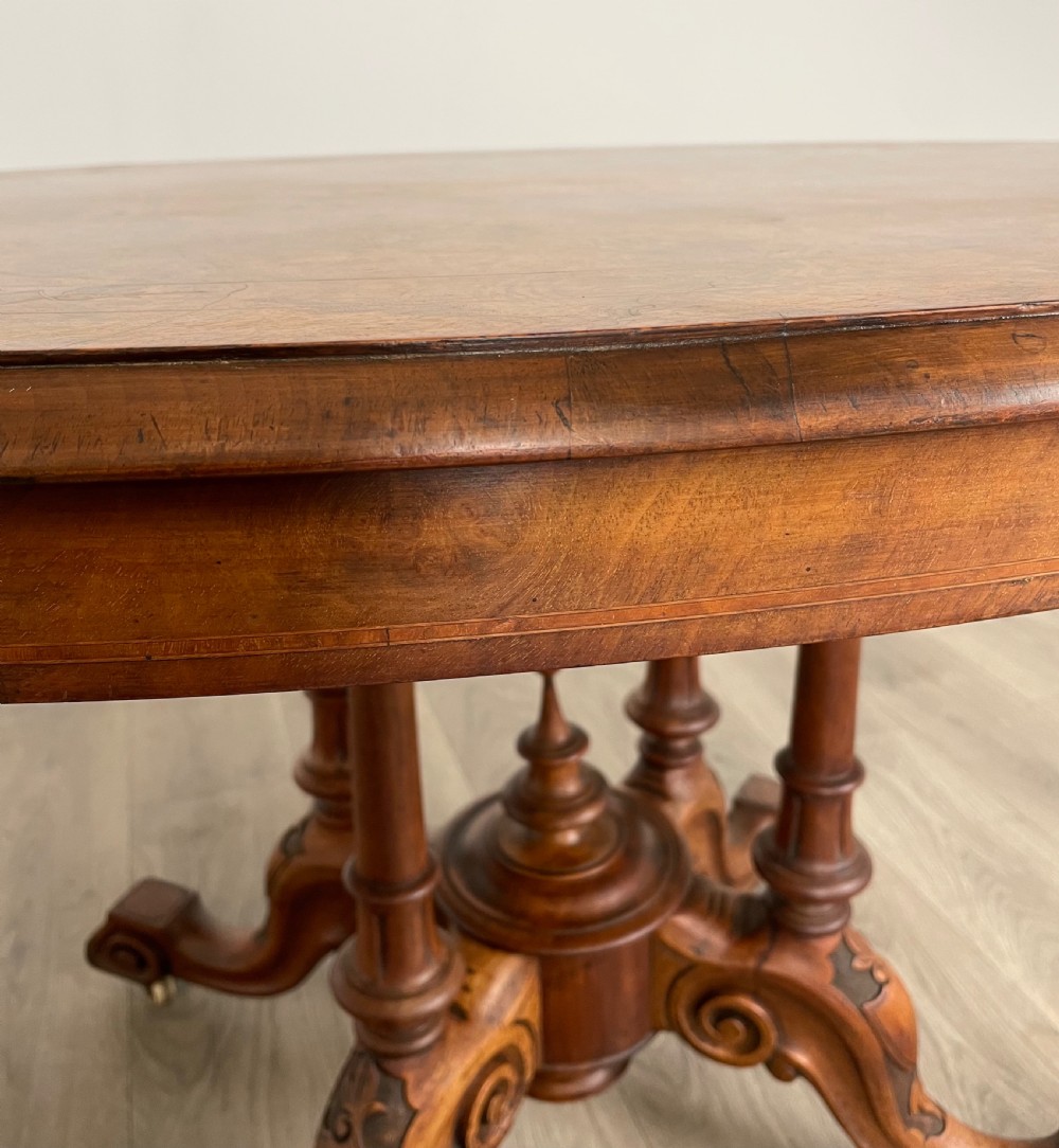Antique 19th Century Inlaid Walnut Centre Table View IV