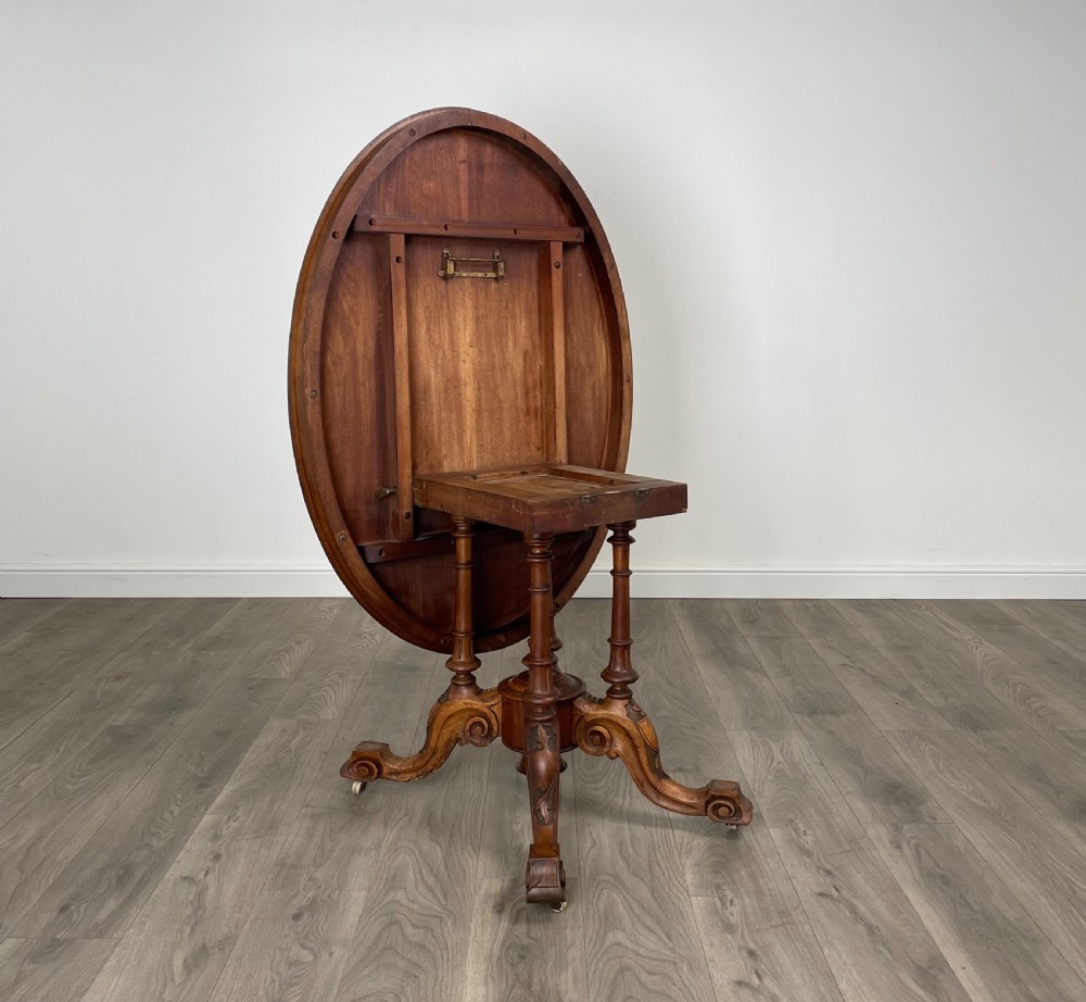 Antique 19th Century Inlaid Walnut Centre Table View V