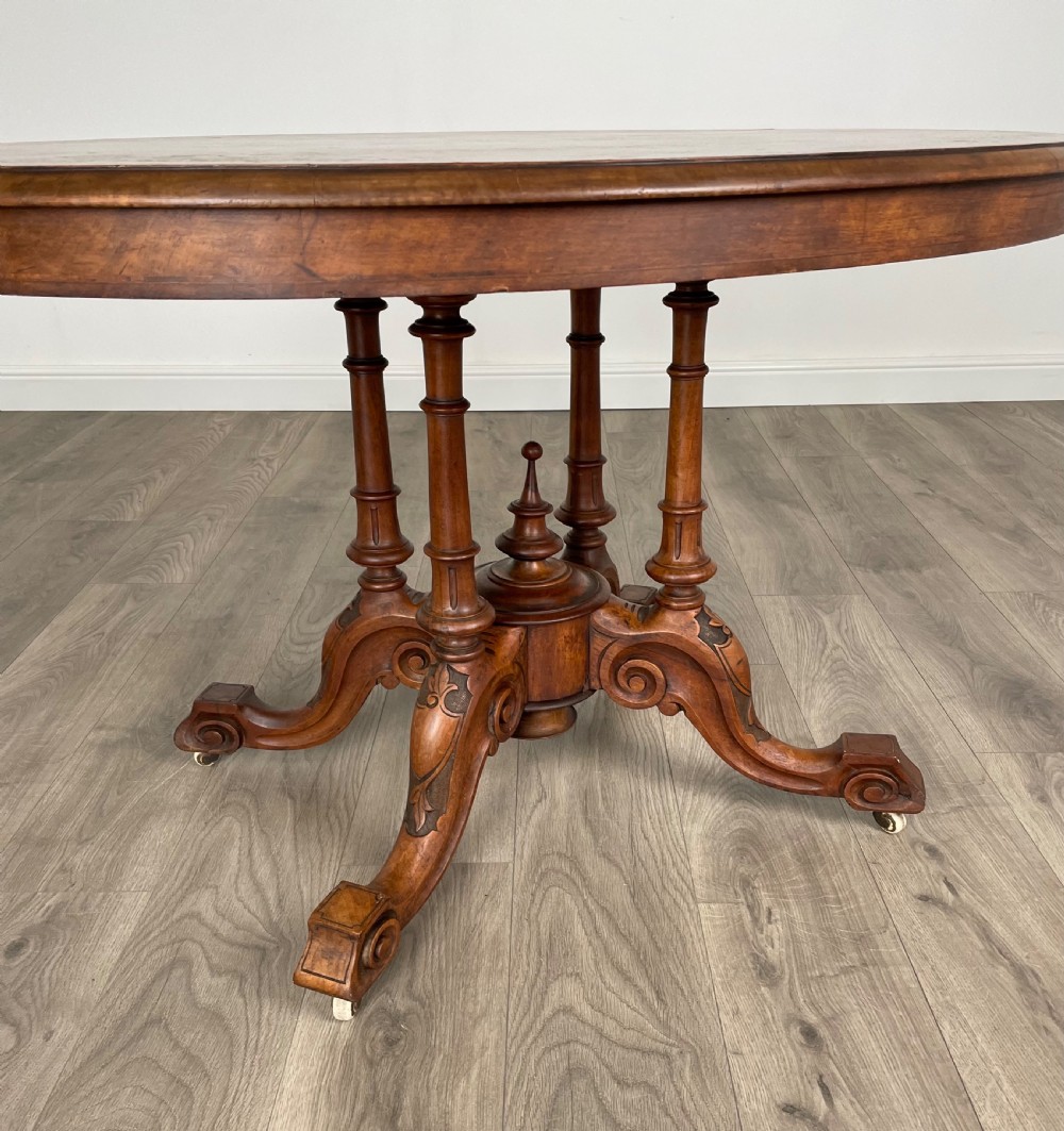 Antique 19th Century Inlaid Walnut Centre Table View VI
