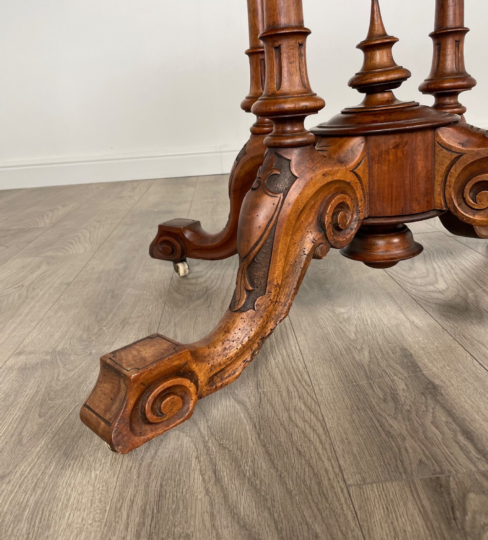 Antique 19th Century Inlaid Walnut Centre Table View X