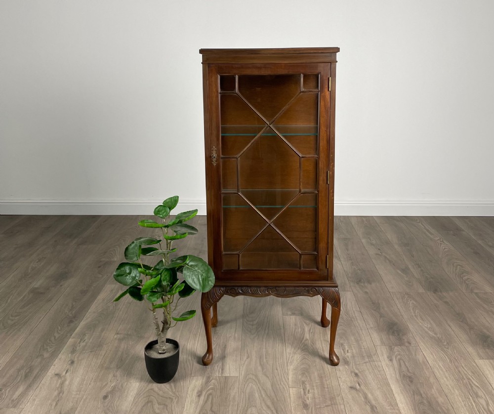 Antique Edwardian Small Display Cabinet In Mahogany