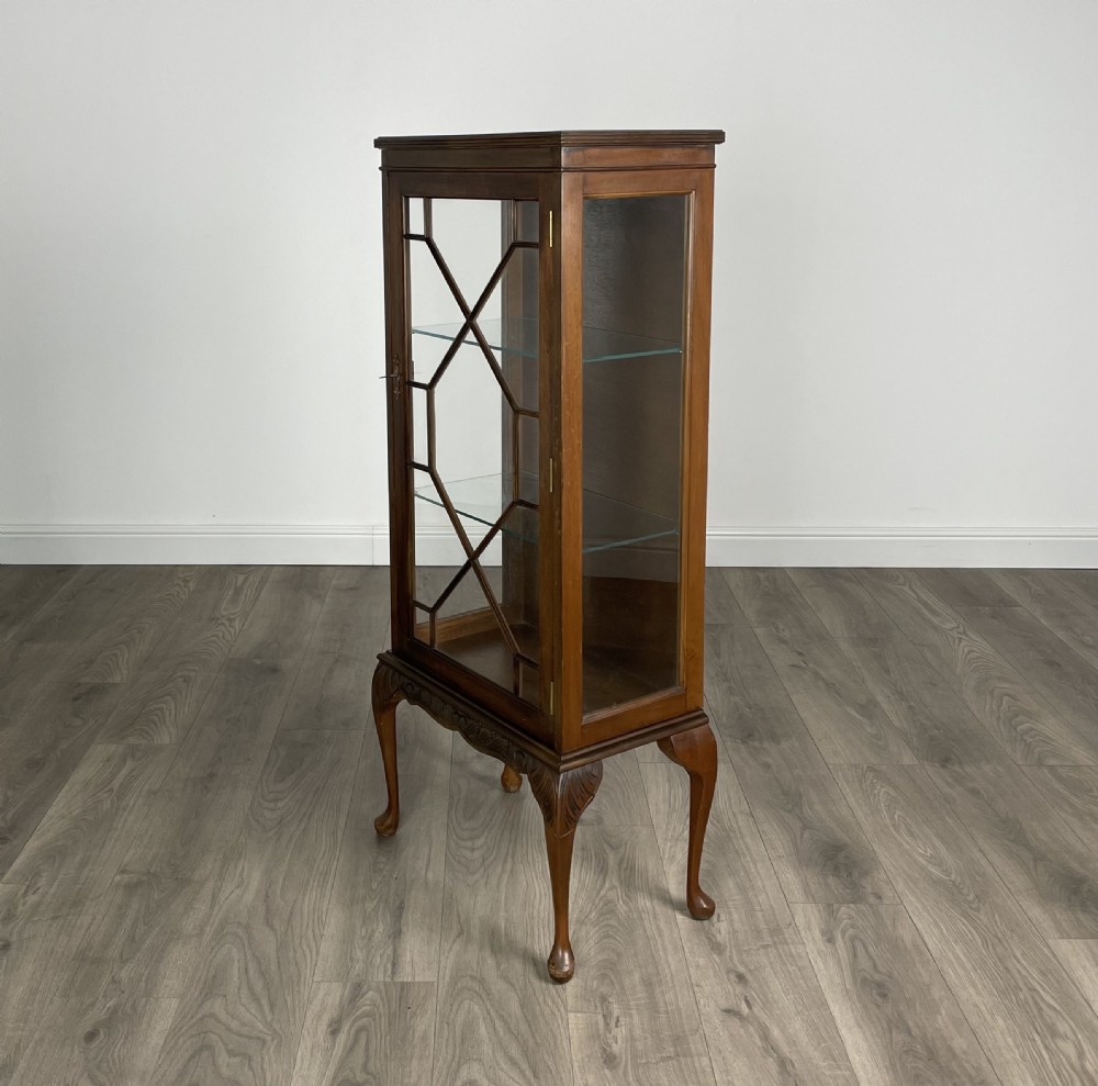 Antique Edwardian Small Display Cabinet In Mahogany View IX