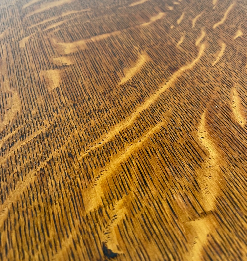 Antique 19th Century Quarter Cut Oak Dining Table View V