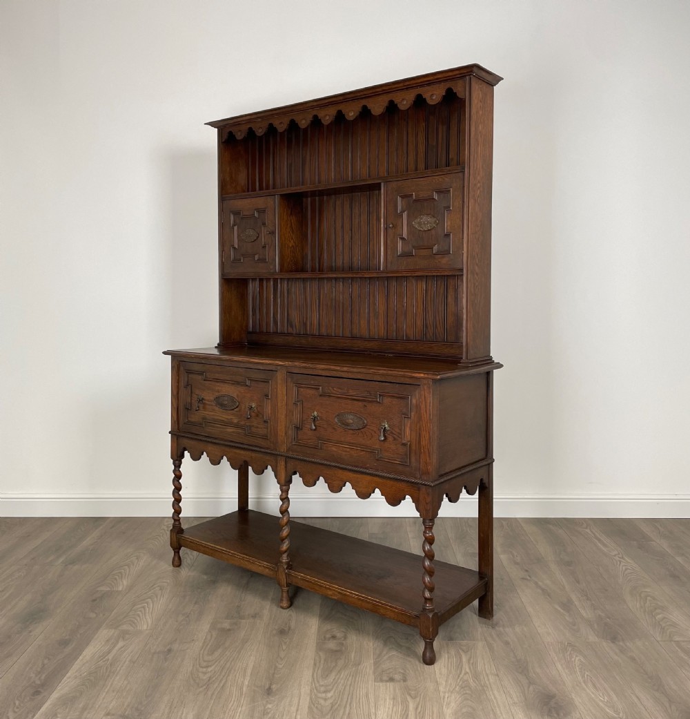 Antique Edwardian Dresser In Oak View II