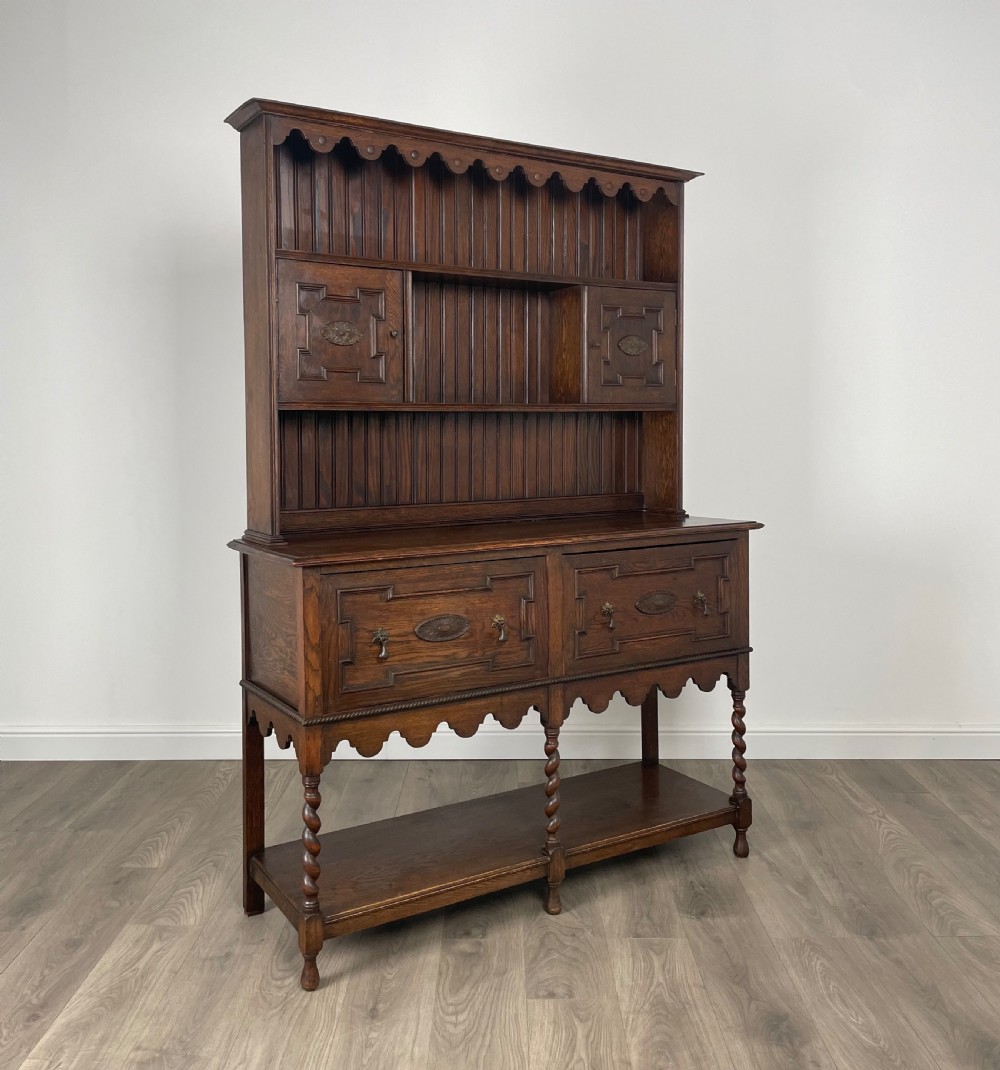 Antique Edwardian Dresser In Oak View VIII