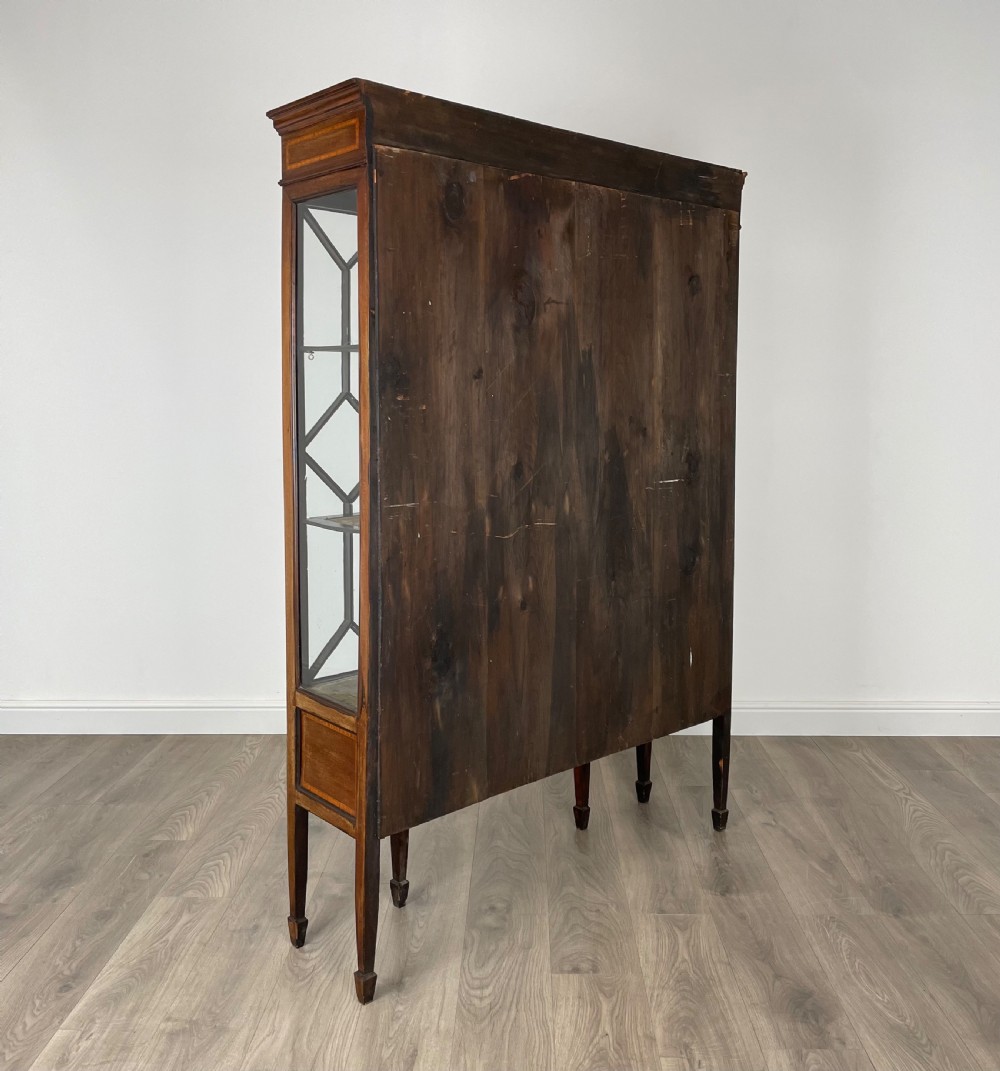 Antique 19th Century Inlaid Display Cabinet In Mahogany View VI