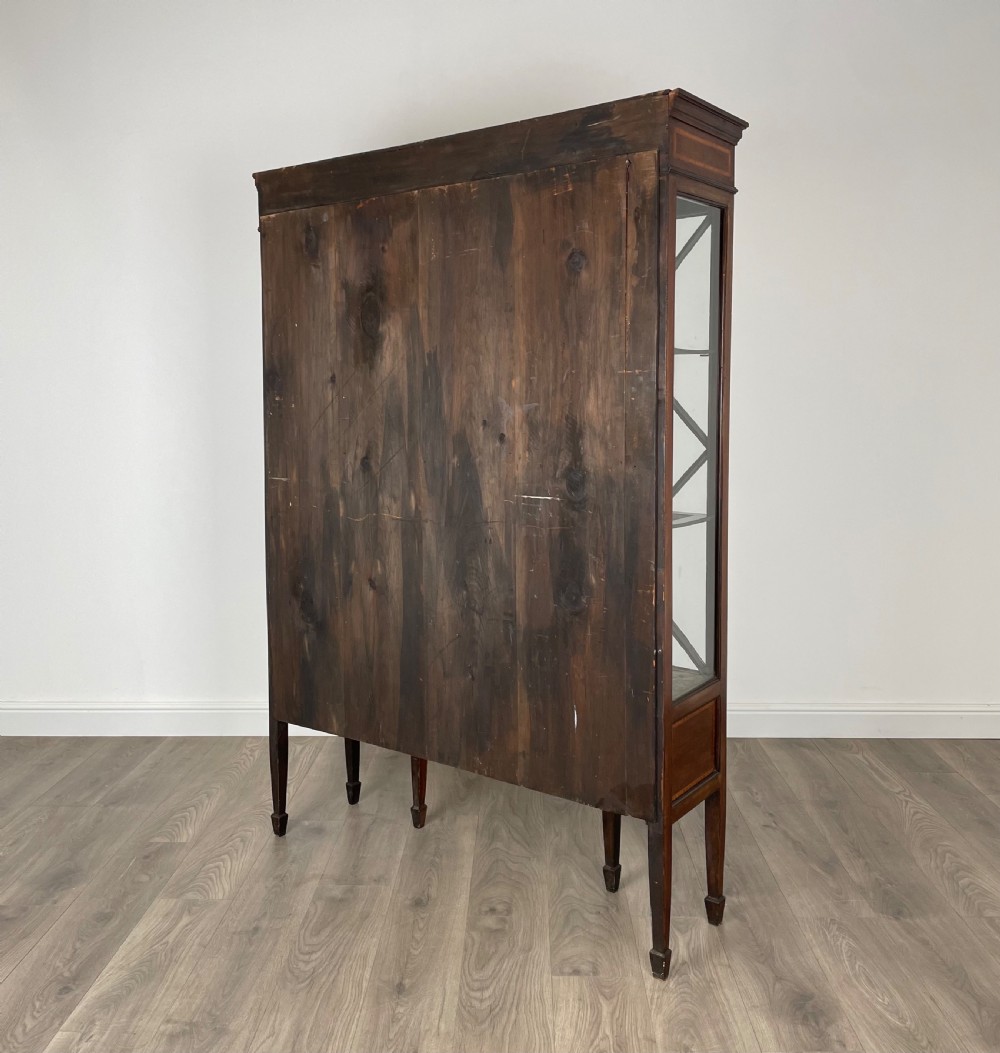 Antique 19th Century Inlaid Display Cabinet In Mahogany View VIII