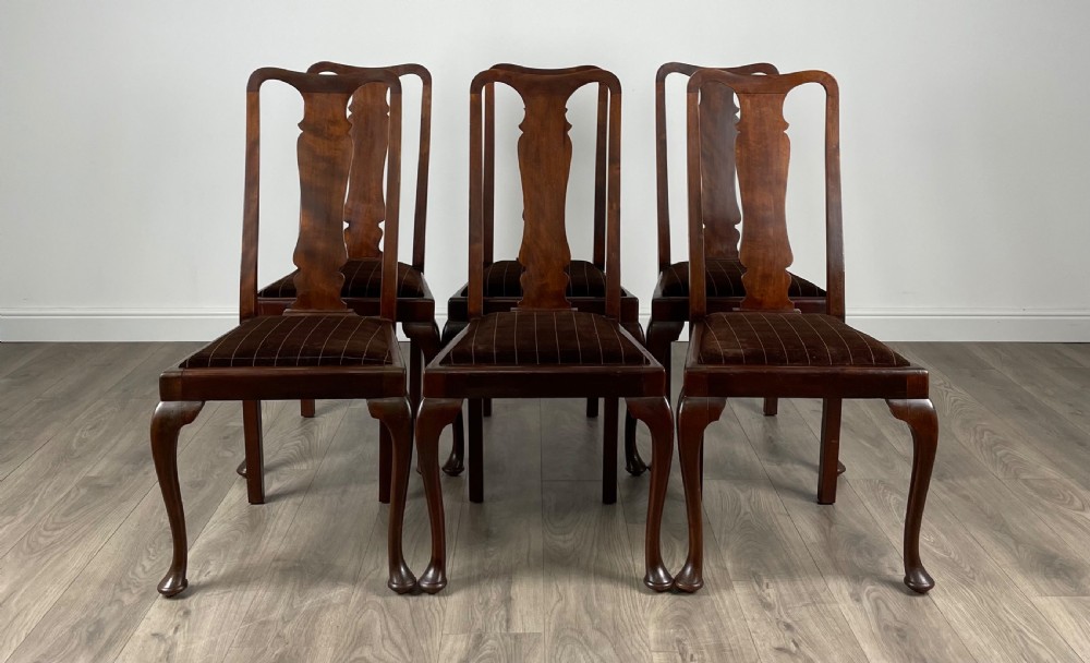 Antique 20th Century Set Of 6 Dining Chairs In Mahogany