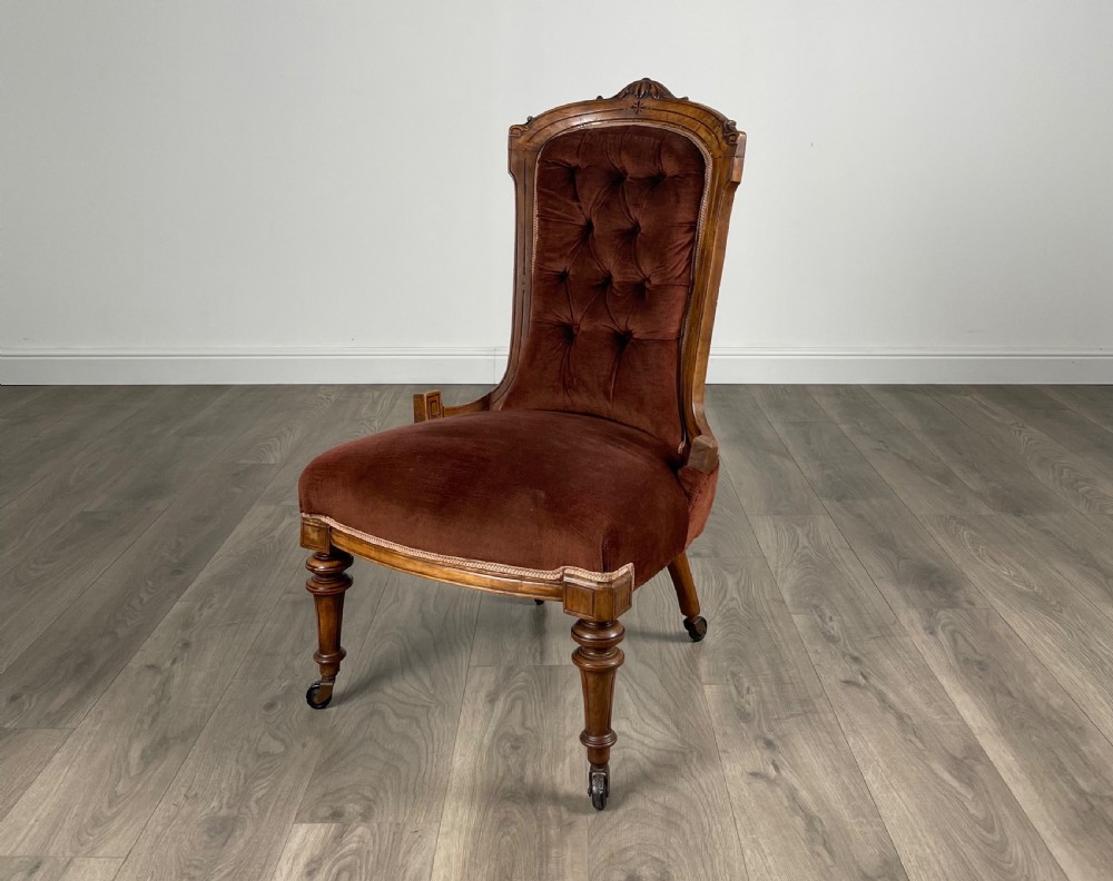 Antique 19th Century Walnut Nursing Chair