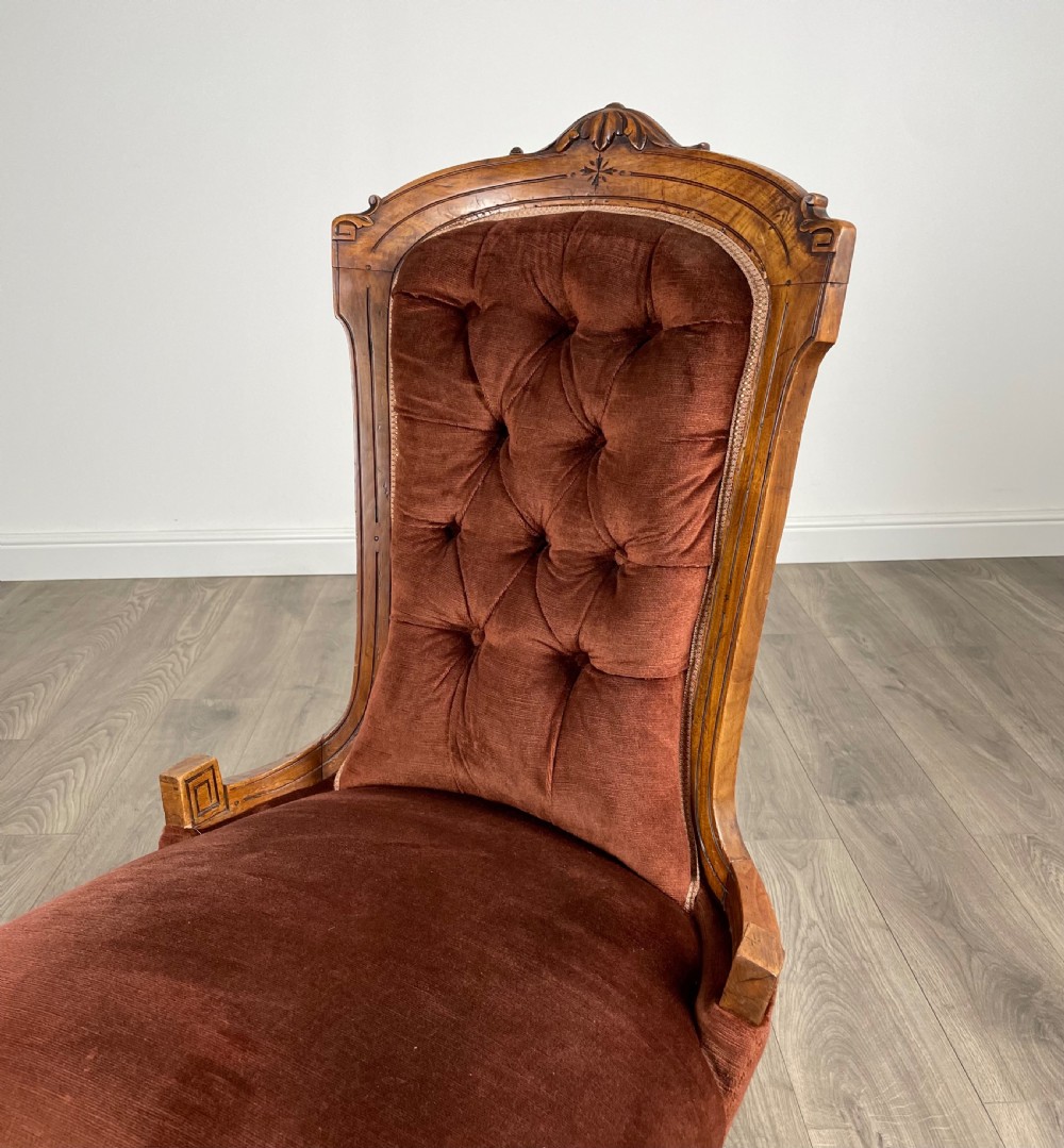 Antique 19th Century Walnut Nursing Chair View II
