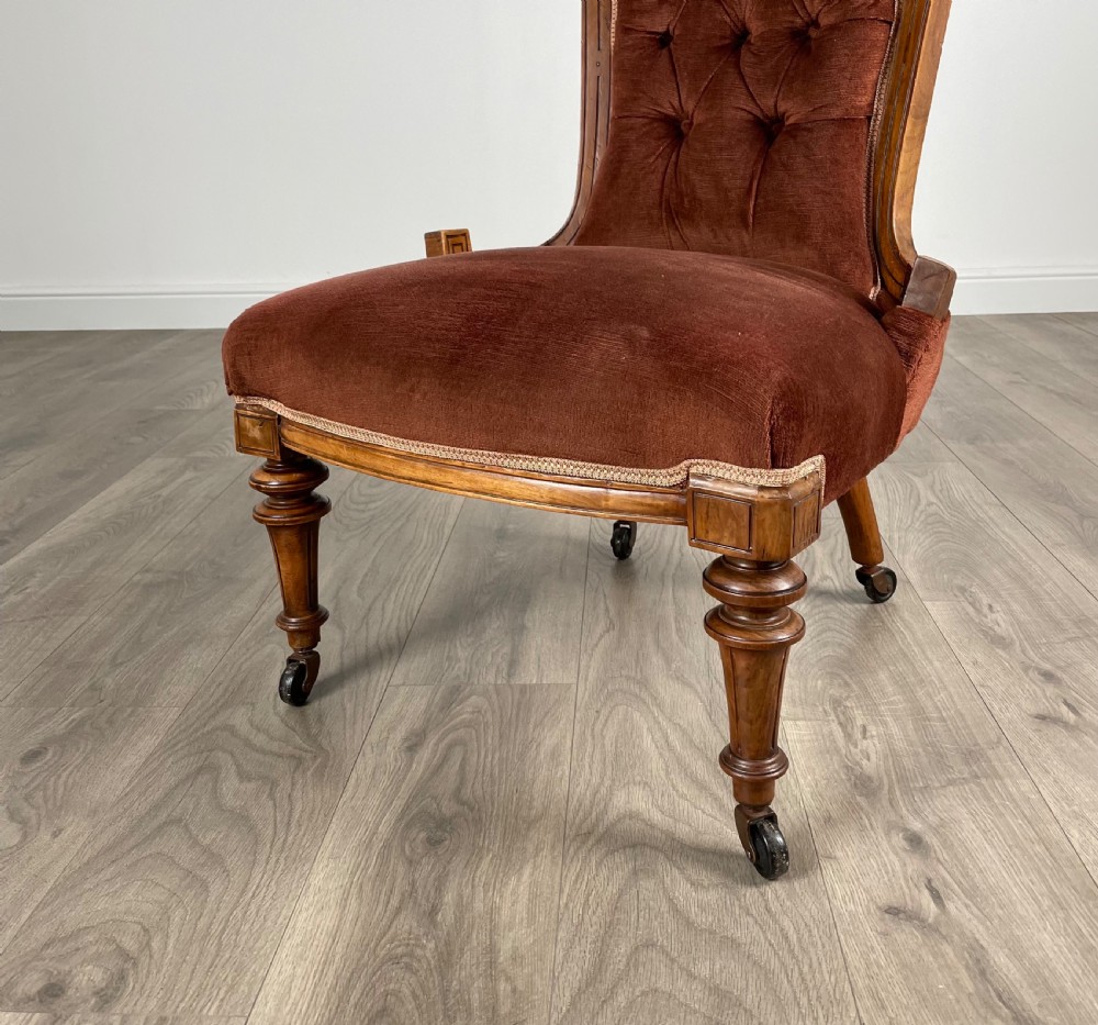 Antique 19th Century Walnut Nursing Chair View III