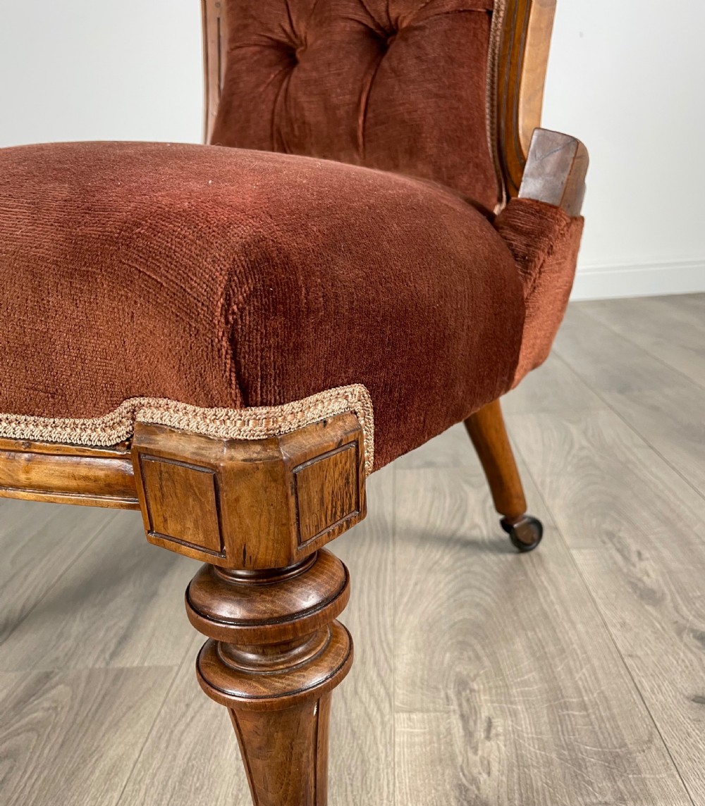 Antique 19th Century Walnut Nursing Chair View IV