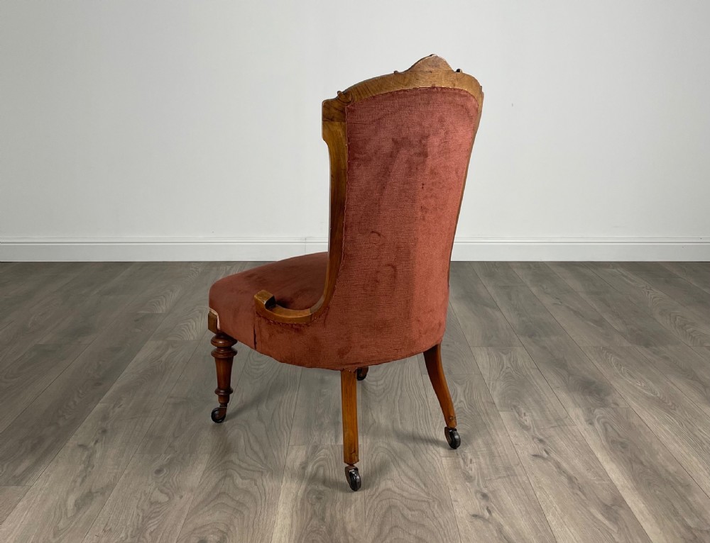 Antique 19th Century Walnut Nursing Chair View VI