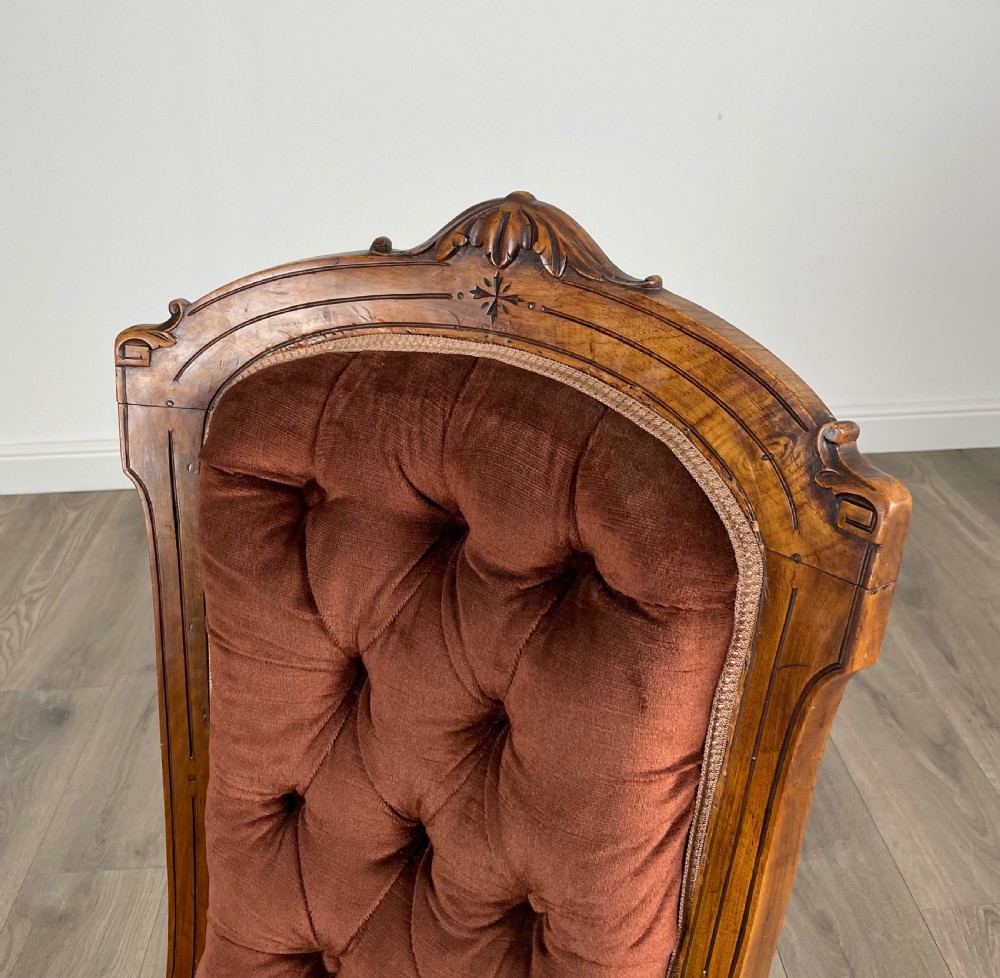 Antique 19th Century Walnut Nursing Chair View VII