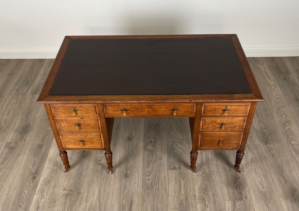 Antique 20th Century Jacobean Style Desk In Oak View IV