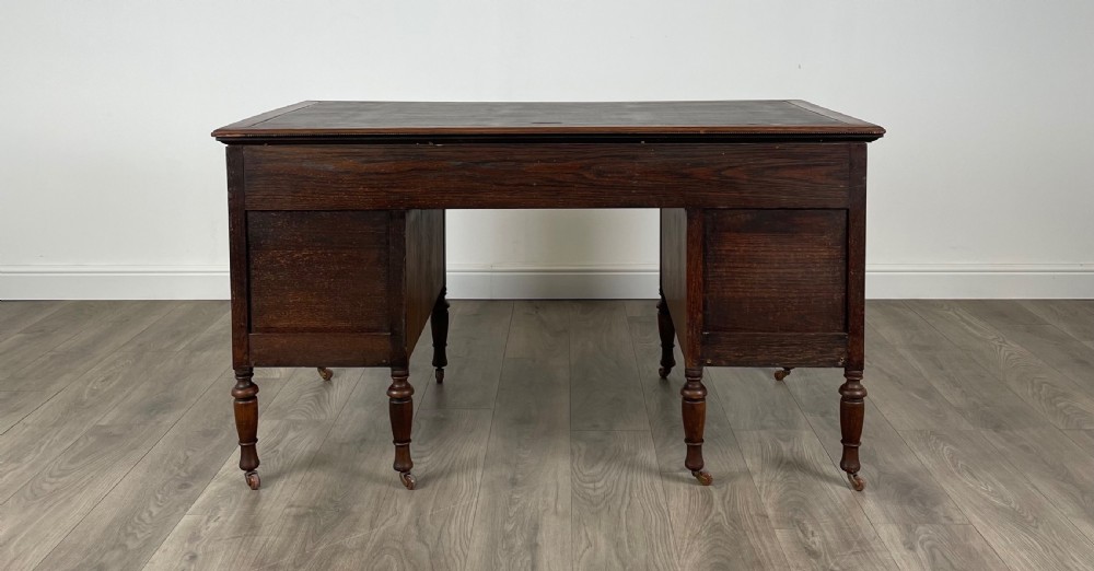 Antique 20th Century Jacobean Style Desk In Oak View VIII