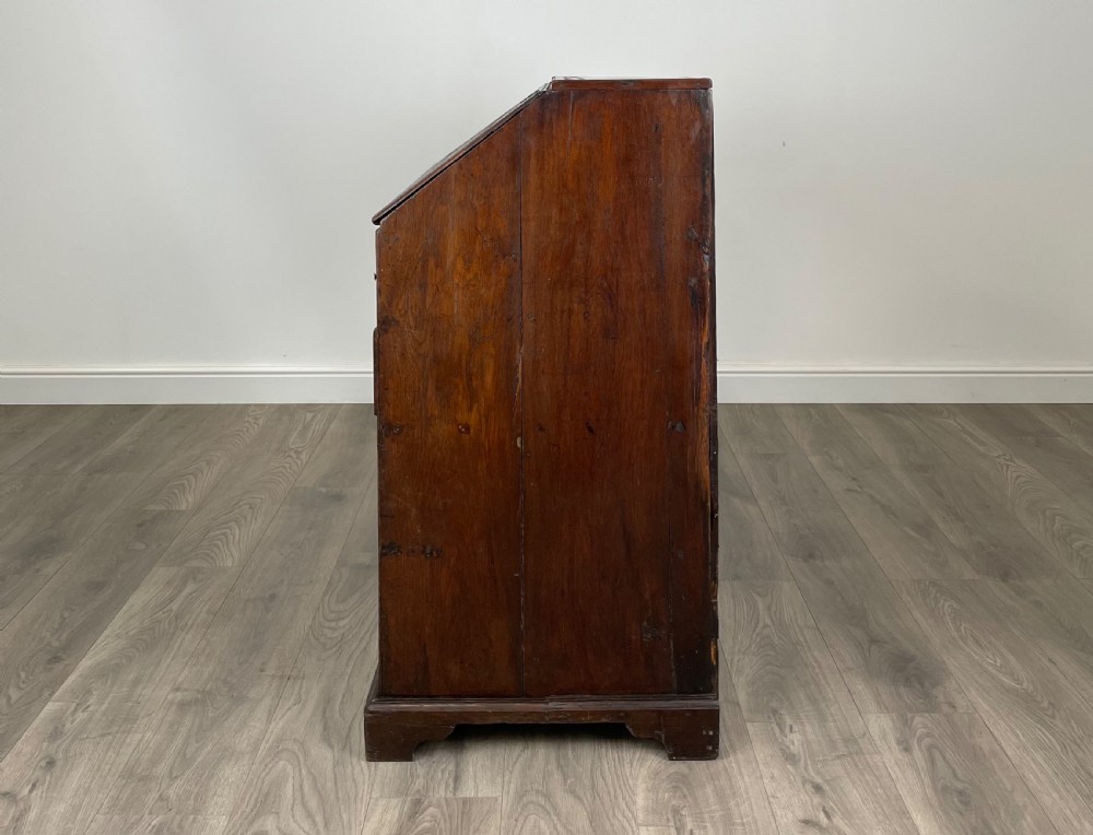 Antique 18th Century Heavily Carved Bureau In Oak View VI