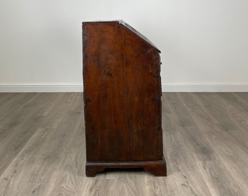 Antique 18th Century Heavily Carved Bureau In Oak View X