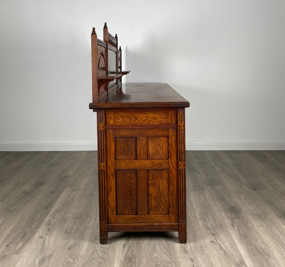 Antique 20th Century Sideboard In Oak View X
