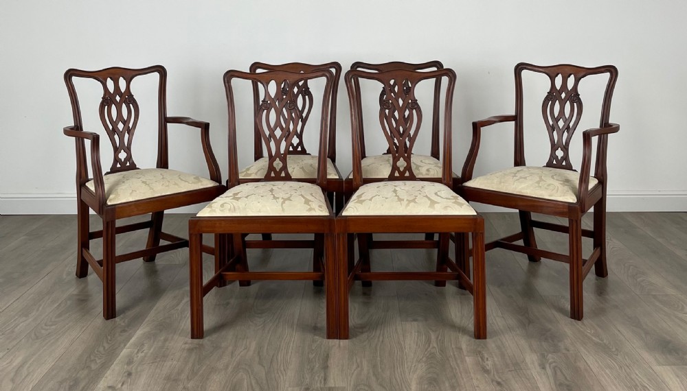 Antique Set Of 6 Georgian Dining Chairs In Mahogany