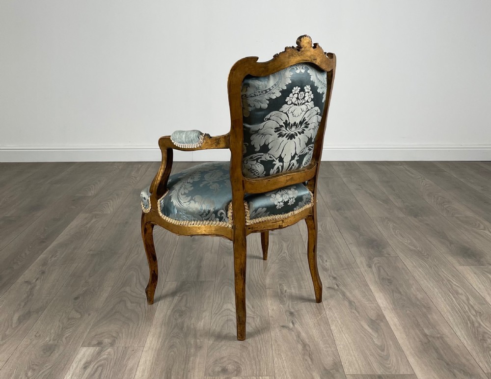 Antique 19th Century Pair Of Gilded French Armchairs View IV