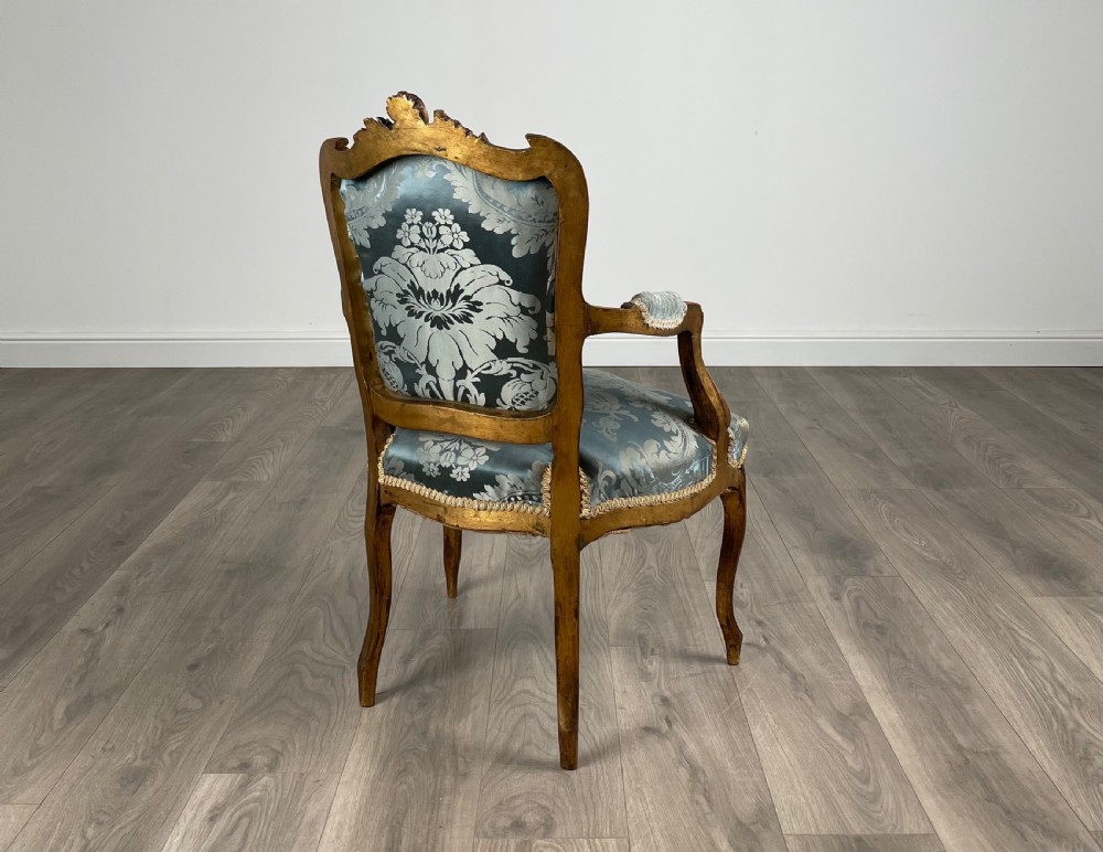 Antique 19th Century Pair Of Gilded French Armchairs View VI