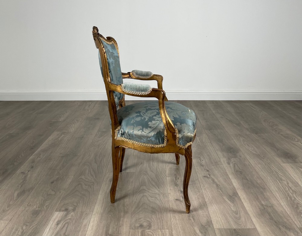 Antique 19th Century Pair Of Gilded French Armchairs View VII
