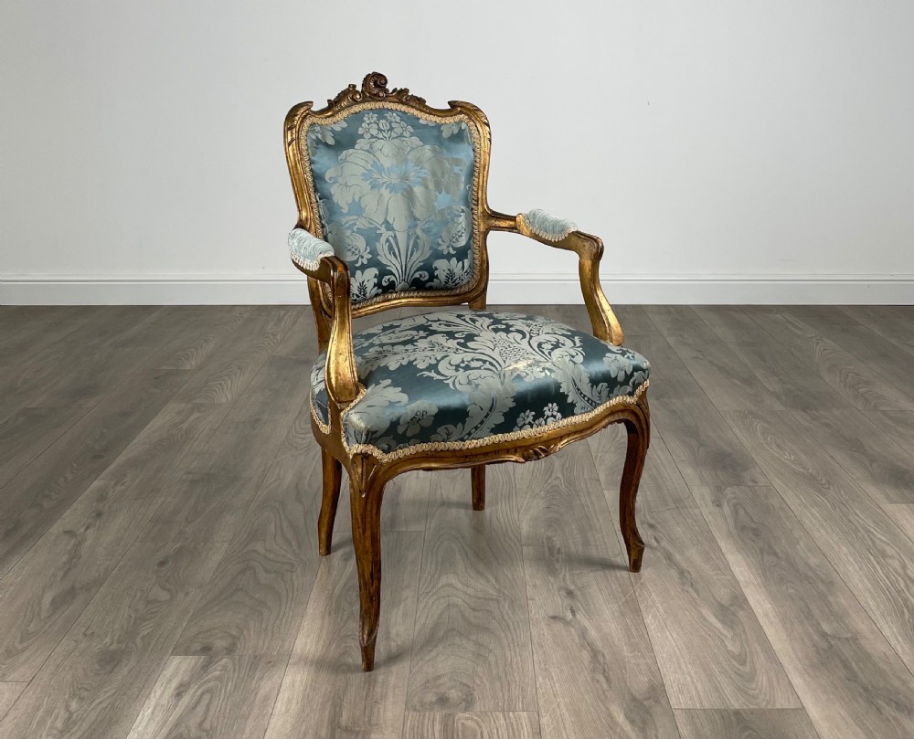Antique 19th Century Pair Of Gilded French Armchairs View VIII