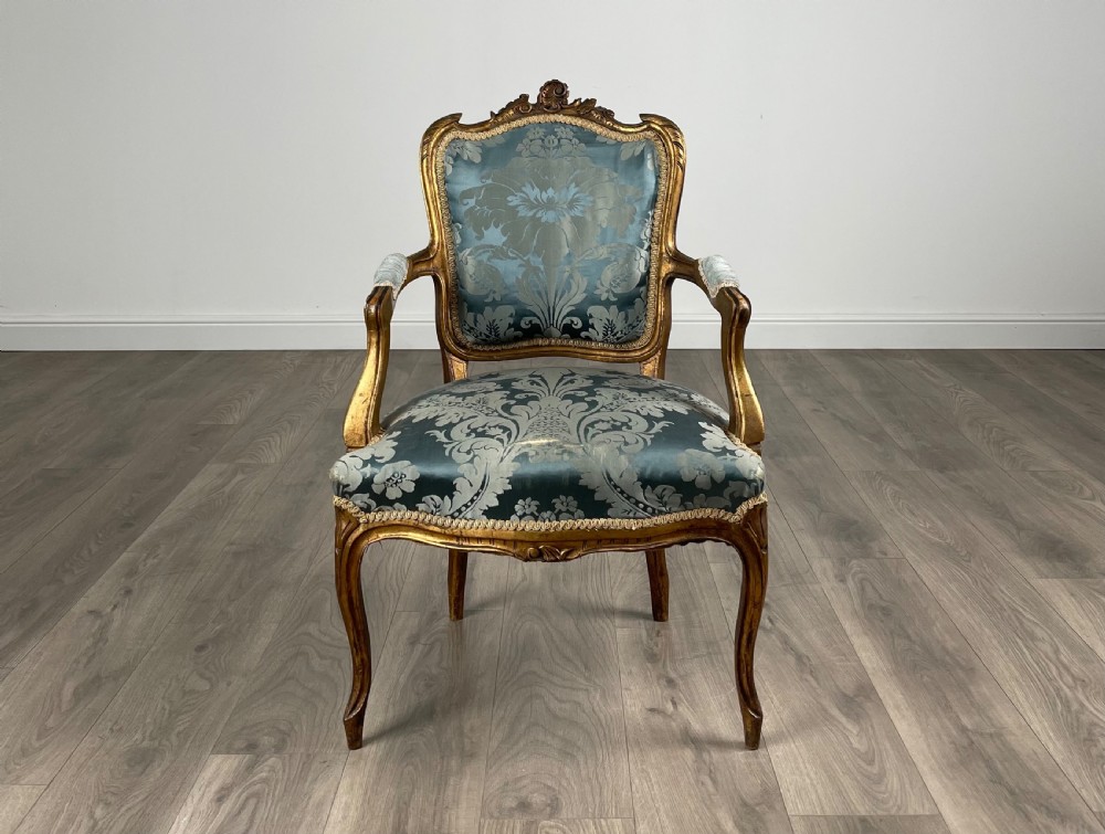 Antique 19th Century Pair Of Gilded French Armchairs View IX