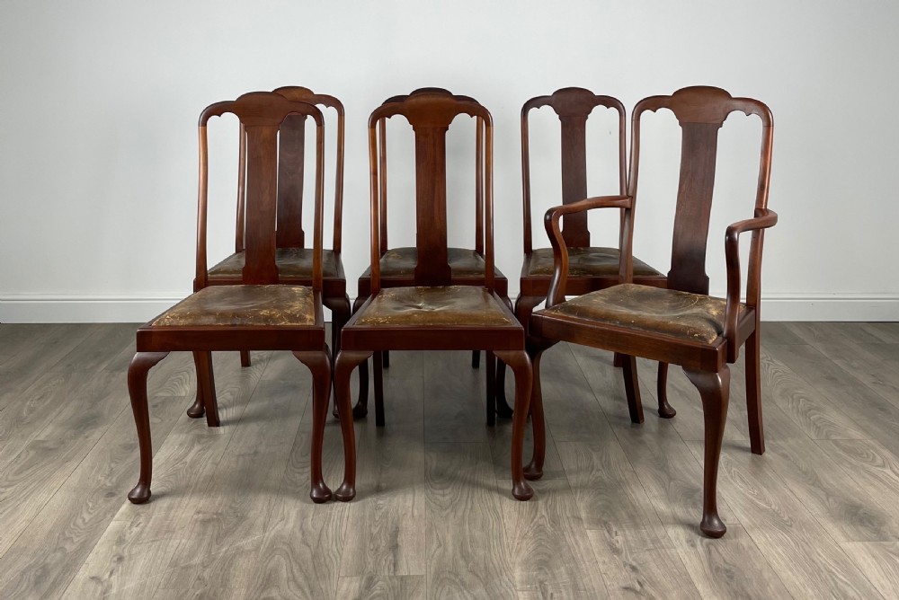 Antique 20th Century Set Of 6 Dining Chairs In Mahogany
